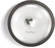 DEMDACO Two Hearts Always Grey and White 3.5 x 3.5 Glass Paperweight