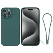 For iPhone 15 Pro Max Case, Soft Silicone Cover, Deep Green