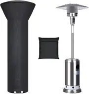 210D Patio Heater Cover,Standup Outdoor Round Heater Covers with Storage Bag,Oxford Fabric Windproof & Waterproof Heater Covers with Zipper and Drawstring,Black