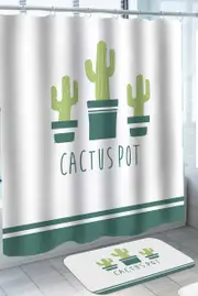 Simple Cactus Pot Shower Curtain