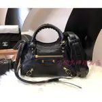 ※芯閣名牌精品店※ BALENCIAGA MINI CITY 300295迷你機車包 黑色金釦 手提/側背包 全新現貨