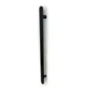 Hook plus 3 x Radiant Matt Black Single Vertical Flat Face Towel Rail x 930mm