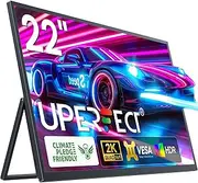 UPERFECT 22" 2K Portable Monitor w/VESA & 180°Adjustable Stand, 2560 * 1440 QHD FreeSync IPS HDR Large Gaming Display, USB-C HDMI Travel Second Monitor for Laptop Switch Phone