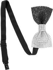 [DEARMAMY] Fashionable Men's Bow Tie Rhinestone Bow Tie for Wedding Banquet Party Pre-tied Decorative Tie