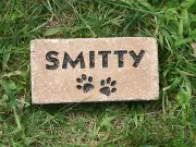 Pet memorial stone - 4 x 7" - custom engraved - concrete paver