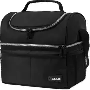 Lunch Box for Men Women, Insulated Large Lunch Bag Adult Work, Double Decker Lun