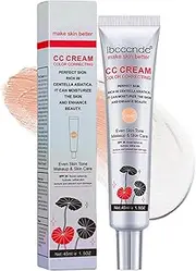 Color Correcting CC Cream with Centella Asiatica, Light-Coverage Foundation with, Long-Lasting Color Changing Even Skin Tone & Hydrating Makeup (Dark)