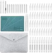 HARFINGTON 106Pcs Exacto Knife Kit with Extra 90 Spare Exacto Blades and 10 PCS Art Blades for DIY Art, Cutting, Carving, Scrapbooking, Stencil
