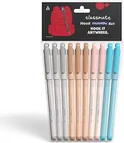 Classmate Hook Ball Pen- Blue (Pack of 10)|Multicolour Body Pens|Attractive Pastel Shades for Boys & Girls|Smooth Writing Ball Pen|Unique Design