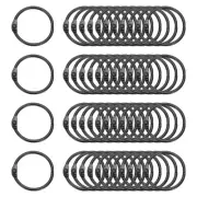 48Pcs Loose Leaf Binder Rings, 1.2 Inch Metal Open Card Rings, Black