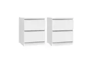 Artiss 2x Bedside Table 2 Drawers - PEPE White