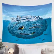 Animals Art Colony of Penguins Tapestry