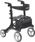 Drive Medical RTL10266CF Nitro Elite CF Foldable Rollator Walker with Seat, Blac