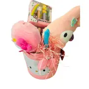 Hello Kitty storage Easter gift basket My Melody and Hello Kitty Easter plush
