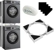 Washer Dryer Stacking Kit, Universal 24/25/ 26/27/ 28/29 Inch Washer and Dryer Stackable, Adjustable Stacking Kit for Dryer Machine and Washing with Ratchet Strap, Space Saving Solution