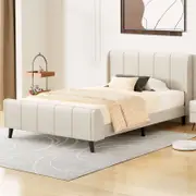 ALFORDSON Bed Frame Single Beige Fabric