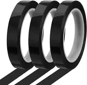 uxcell Whiteboard Tape 16mm x 66m Pinstripe Graphic Chart Line Grid Marking Tapes for Classroom Office Dry Erase Board Art, Black, Pack of 3