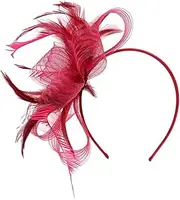 [Generic] Fascinator Headband | Vintage Headband,Small Hat Mesh Headpieces Hair Accessories for Daily Use Girls Women Outdoor Festival Costume Gathering Social Events Weddings Home