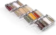 Clear Acrylic Spice Drawer Organizer, 4 Tier- 1 Set Seasoning Jars Drawers Insert, Kitchen Rack Tray for Drawer/Countertop (Jars not included)