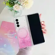 For Samsung Galaxy Z Fold4 5G Sparkle Tpu Case With Magsafe - Pink