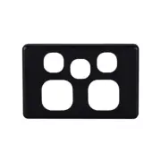 Classic Double Power Point Cover Plate with Extra Switch | Black