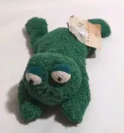 Russ Berrie Ribbity Green Frog Bean Bag Plush 7" (P63)