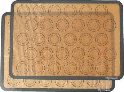 Amazon Basics Silicone, Non-Stick, Food 16.5"L x 11.6"W, Beige/Gray