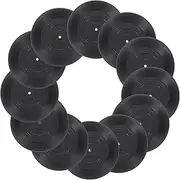 sourcing map Plain Faux Blank Vinyl Records, Retro Vinyl Records for Home Studio Room Wall Aesthetic, Black, 4.3 Inch, Retro