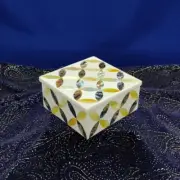 6" Marble Trinket Jewelry Box Inlay Random Mosaic Makrana Works Malachite