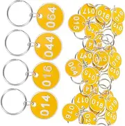 BCOATH Set Aluminium Storage Tags Metal Luggage Id Tags Key Ring Labels 1-100 Numbers Strong Key Ring for Memory Sticks Pet