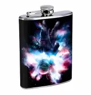 Astronaut in Space 01R Flask 8oz Stainless Steel Hip Drinking Whiskey