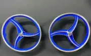 Pair of 20" Bicycle Wheels Set Blue 3 Spoke For GT Dyno Haro + Express
