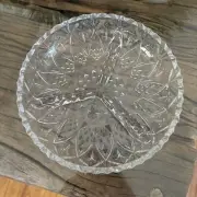 NEW Gibson 3 Section Crystal Candy Dish Bowl 8.75” Round