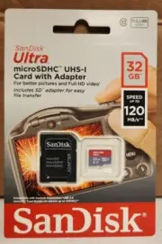 SanDisk 32GB Ultra microSDHC UHS-I Memory Card with Adapter - Speed 120 MB/s