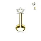 Piercing Ear Labret Gem IN Star Golden
