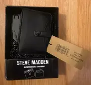 NWT Steve Madden BLOVEY Card Case Crossbody Bag Chain Strap Black