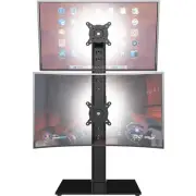 Dual Monitor Stand - Vertical Stack Screen Free-standing Monitor Riser