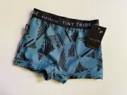 NWT TINY TRIBE Scribble Marker Pattern Blue Swim Shorts Boys 2T