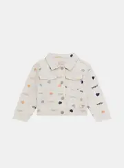 GUESS White Drills Long Sleeve Jacket Size: 6, Cotton