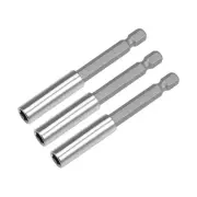 Magnetic Bit Extensions 75mm 1/4-Inch Hex Shank Quick Release Screwdriver 3 Pcs
