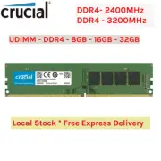 Crucial DDR4 Desktop PC Memory 8GB 16GB 32GB UDIMM RAM 3200MHz 2400MHz CL22 1.2V