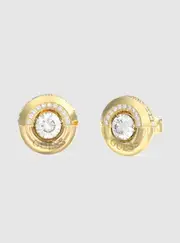 GUESS Gold Coin Pavé Stud Earrings