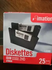 New Box of 25 Unopened - Imation Diskettes 2HD IBM 3.5In - Floppy Disks