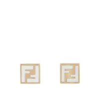 在飛比找PChome24h購物優惠-FENDI Forever Fendi 琺瑯標誌方形耳環(金