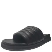 Kenneth Cole New York Mens Story Quilted Leather Slide Sandal Black 7 M US 6....