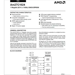 【全冠】AMD AM27C1024-150DC◇CDIP-40 1Mb CMOS UV EPROM『1個/拍』