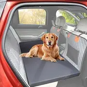 ESCRODOI Dog Bed for Dog Car Seat Cover, Non-Slip Travel Car Couch for Dog with Supportive Foam, Pet Mat Cushion for Hard Bottom Back Seat Cover with Removable Cover, Suitable for Sedan, SUV & Truck