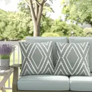 Outdoor Waterproof Throw Pillow Covers Set of 2 18" x 18" (Pack of 2) Grey