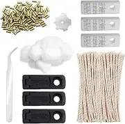 OMJMYY Flint Accessory Set Lighter Accessory Set for Petrol Including 100 Flints 50 Wicks, 6 Gaskets, 7 Watts, 1 Tweezers, 1 Screwdriver for Zippo Most Lighters