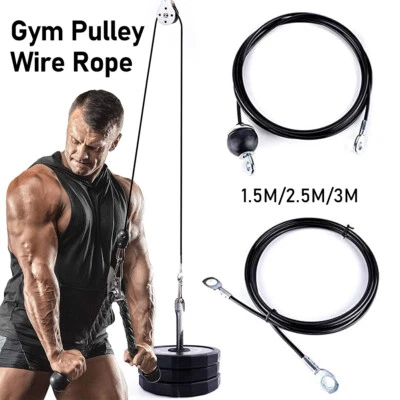 Gym Pulley Cable Steel Wire Rope 5mm Arm Strength Pull Down Triceps Training